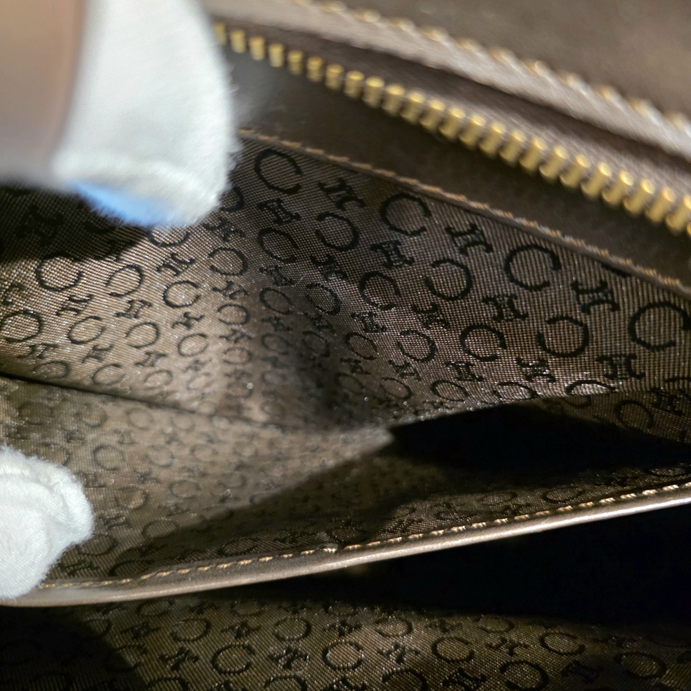 CELINE Triomphe Macadam Structured Tote Bag Cream White Monogram Canvas Vintage - Picture 11 of 12